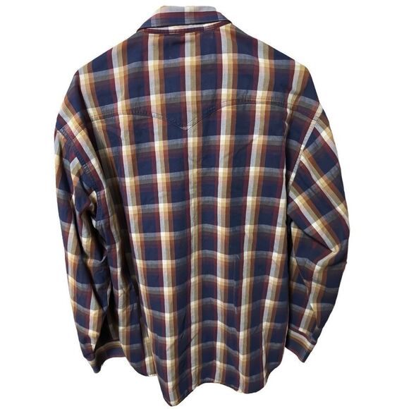 Vintage 90's Wrangler Western Cowboy Striped Button Up Shirt Size Large - Picture 2 of 3